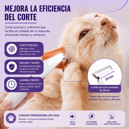 Recortador de Pelo para Mascotas Totalmente Impermeable con Pantalla LED | Seguridad para patas delicadas